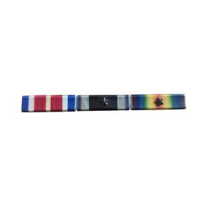 WWII US Army 3 Ribbon Bar American Defense, Campaign, Victory Medal w/ Stars
